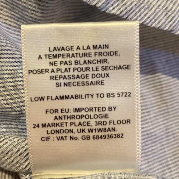 Anthropologie Velvet Graham & Spencer Beaded Striped Lightweight Peasant Top XS - Picture 9 of 13